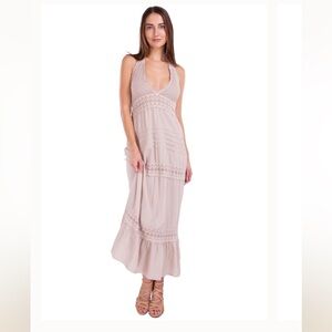 SEASPICE resort wear Daphne halter dress NWT Baby beige XL